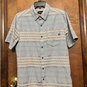 Marmot Gray and Tan Striped Casual Shirt